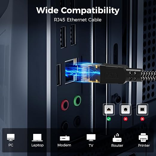 Cat 8 Ethernet Cable 50FT, High-Speed Braided Internet Cable Network Cord - Image 7