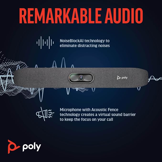 Poly Studio R30 4K Video Conferencing Bar – Camera, & Speaker - Image 5