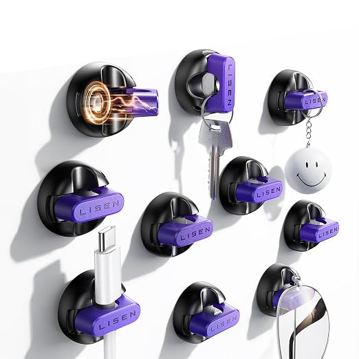 10-Pack Magnetic Cable Clips Cord Holder, LISEN Office Desk Organizers and by Lisen