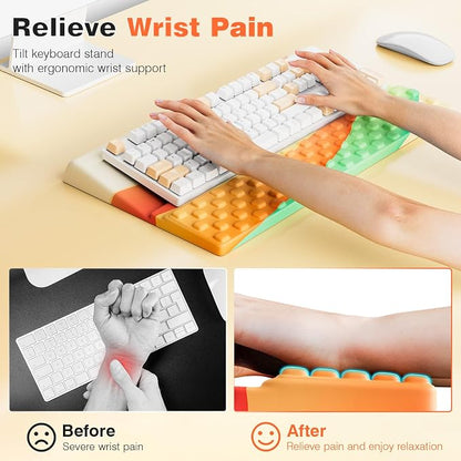 Ospelelf Keyboard Wrist Rest Comfortable Ergonomic Keyboard Stand Riser Holder - Image 2