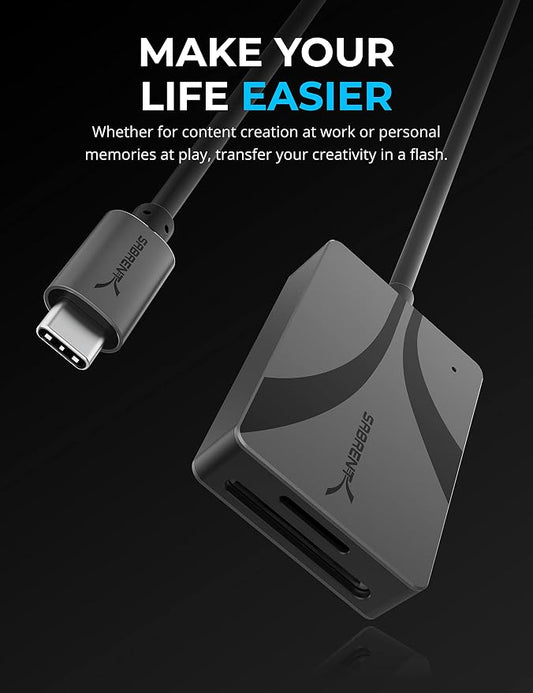 SABRENT USB Type-C Card Reader, Dual-Slot UHS-II SDXC and microSDXC SD 4.0 - Image 2