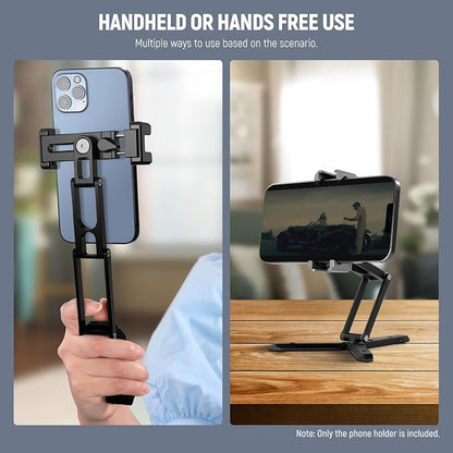 NEEWER Phone Tripod Mount with Cold Shoes, Metal Smartphone Adapter Compatible - Image 4