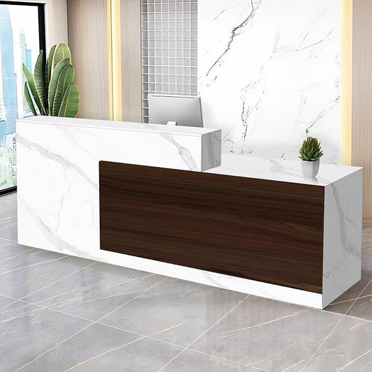 Reception Desk with Counter Modern Checkout Counter with Lockable Drawer by Unknown