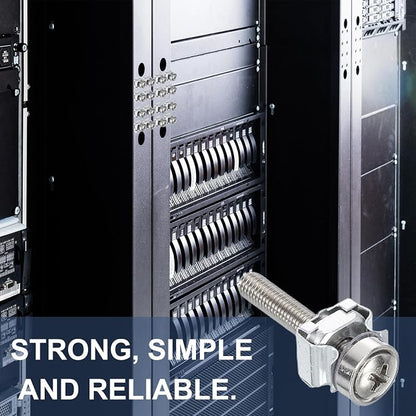 PATIKIL Rack Mount Cage Nut, Carbon Steel Rack Screws Zinc Square Snap-in Cage - Image 4