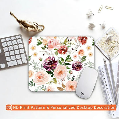 Square Mouse Pad Pretty Floral, Personalized Premium-Textured Custom Mouse Mat - Image 6