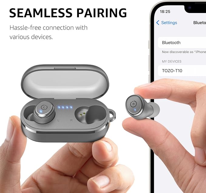 TOZO T10 Wireless Earbuds Bluetooth 5.3 Headphones, App Customize EQ, Ergonomic - Image 8