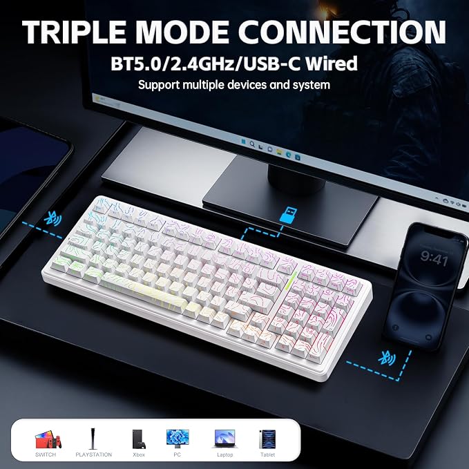 x AULA F99 Keyboard Gaming, Wireless Mechanical Keyboards, Hot Swappable Custom - Image 3