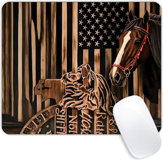 Horse, National Flag Mouse pad Customized Mousepad Non-Slip Rubber Base Mouse by Goodsprout