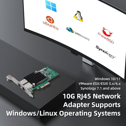 10Gb PCIe Network Card with Intel X550-T2 Chip, 10GBe Dual RJ45 Network Adapter - Image 6