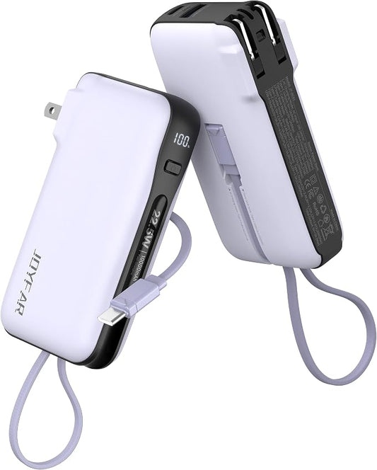 Portable Charger with Built-in USB-C Cable & Plug, 000mAh 5V/4.5A Power Bank by Unknown