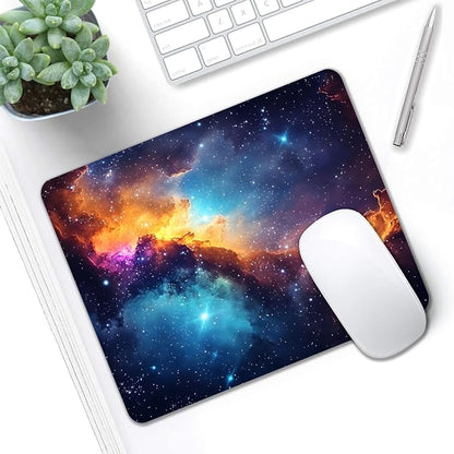 Mouse Pad, Glitter Blue Nebula Galaxy Mouse Pads - Image 5