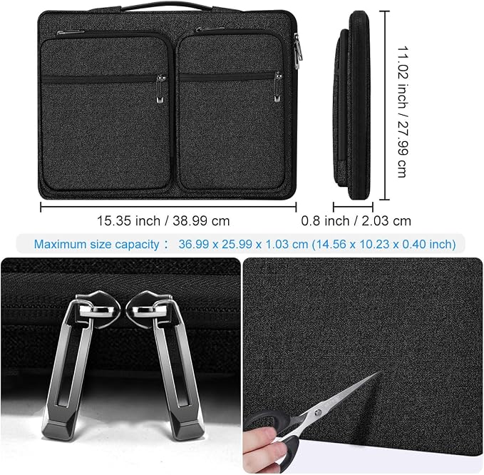 ZINZ Laptop Case 15 15.6 16 inches Sleeve Slim Briefcase Spill-Resistant Handbag - Image 2
