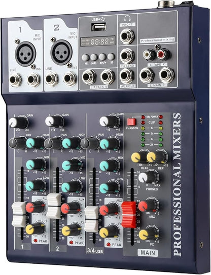 Dj Mixers 4 Channel Audio Mixer Sound Board by jindaaudio