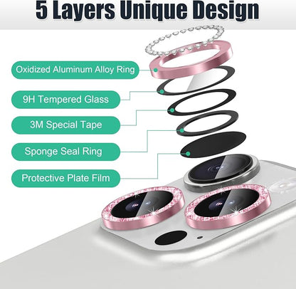 AGVEE 3+3 6 Pack for iPhone 16 Pro 6.3" / 16 Pro Max 6.9" Camera Lens Cover - Image 7