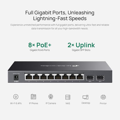TP-Link TL-SG2210P V3 | Jetstream 8 Port Gigabit Smart Managed PoE Switch | 8 - Image 2