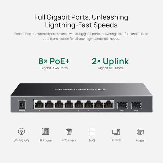 TP-Link TL-SG2210P V3 | Jetstream 8 Port Gigabit Smart Managed PoE Switch | 8 - Image 2