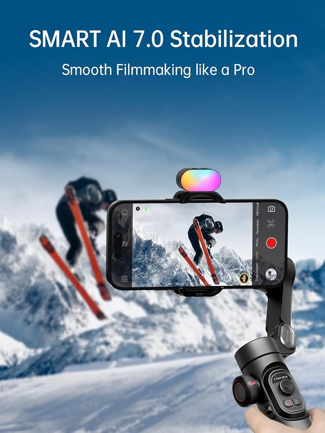 Gimbal stabilizer for Smartphone, Gesture Control/face Tracking, Magnetic Fill - Image 3