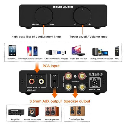 Douk Audio A5 2 Channel TPA3255 Stereo Amp, 300 Watts x2 Mini Hi-Fi Audio Power - Image 8
