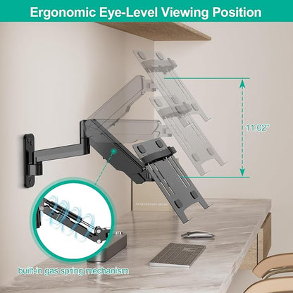 Laptop Wall Mount, 2-in-1 Gas Spring Wall Holder - Image 4