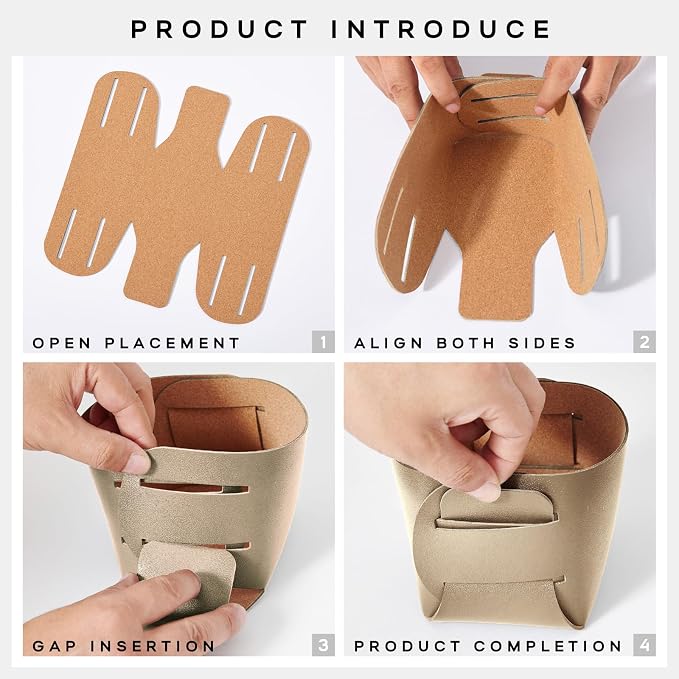HOMIEAZICOZI 2-Pack Cork Leather Desk Accessories Storage - Image 6