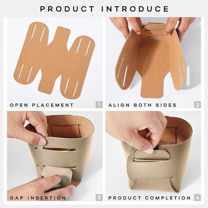 HOMIEAZICOZI 2-Pack Cork Leather Desk Accessories Storage - Image 6