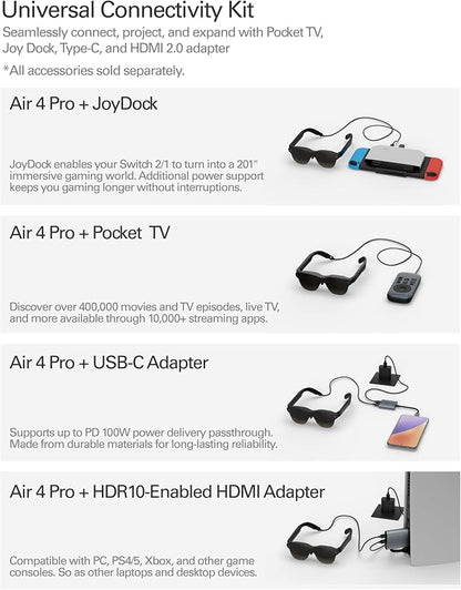 RayNeo Air 4 Pro AR/XR Glasses, HDR10 201" Virtual Display, 120Hz 3D Movie & - Image 11