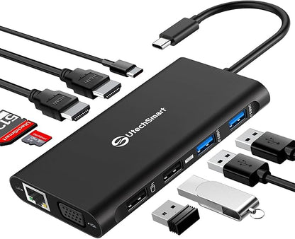 UtechSmart Triple Monitor USB-C Laptop Docking Station by UtechSmart