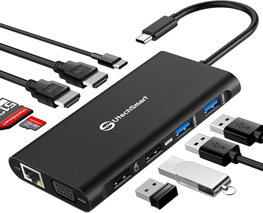 UtechSmart Triple Monitor USB-C Laptop Docking Station by UtechSmart
