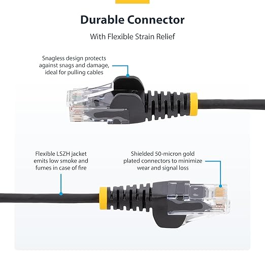 StarTech.com 7ft Green Slim CAT6 Ethernet Cable, Snagless RJ45, 28AWG Pure Bare - Image 3