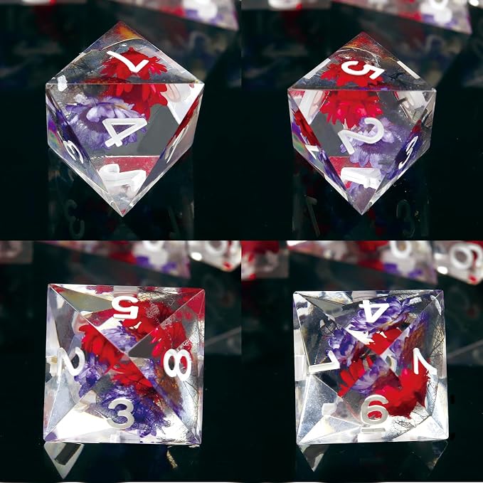 Haxtec Flower DND Dice Set Sharp Edge Dice - Image 5