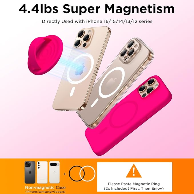 Magnetic Phone Ring Grip Holder, Silicone Finger Loop Grip, Compatible - Image 6