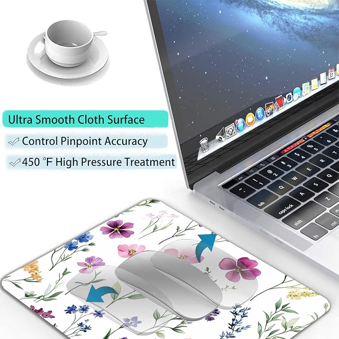 Watercolor Flower Wildflowers Floral Custom Mouse Pad - Image 4