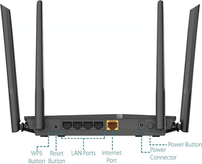 D-Link WiFi Router AC1200 High Power Gigabit Ethernet Dual Band Mesh Wireless - Image 6