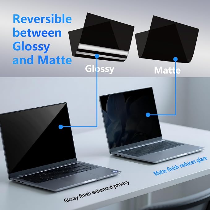 4-Way Laptop Privacy Screen Shield 13.3 Inch, Removable 16:9 Aspect 360° - Image 6