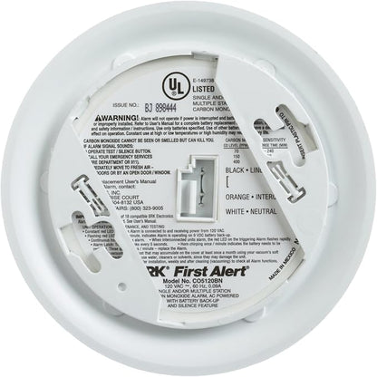 First Alert BRK CO5120BN Hardwire Carbon Monoxide Alarm - Image 2