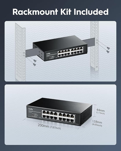 Cudy GS1016E 16 Port Light Smart Managed Gigabit Switch Plug & Play, Sturdy - Image 6