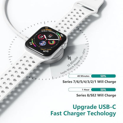 Upgraded Apple Watch Charger, Magnetic Fast Charger, USB C Charger Block Plug - Image 3
