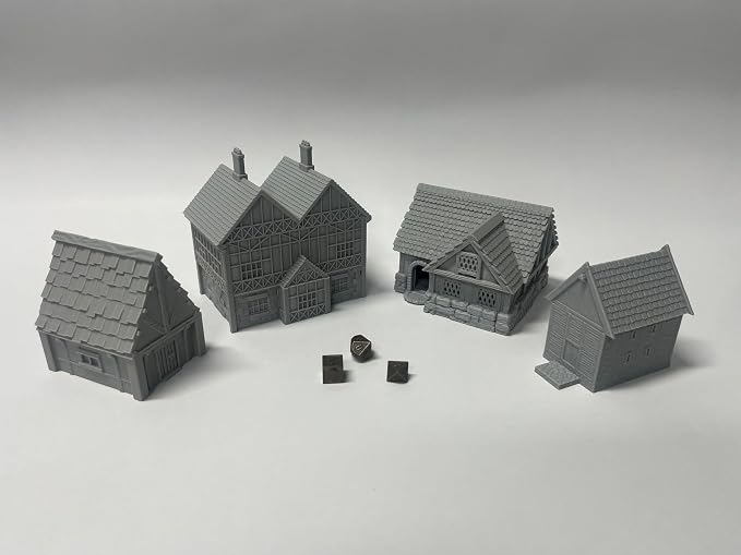 Paintable Tabletop Miniature Little Town Building Terrains Compatible - 18mm - Image 7