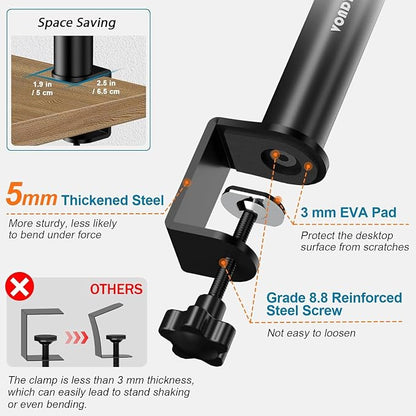 Set of 2 Studio Monitor Stands Desk Clamp Desktop Speaker Stands - Image 6