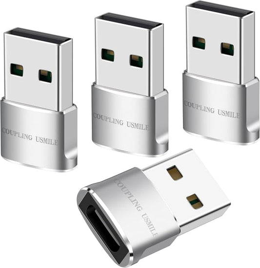 USB to USB C Adapter 4 packs for iPhone Fast Charging, Transfer and Type C OTG by Unknown