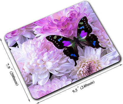 Black Butterfly Mouse Pad, Anti-Slip Rubber Base Wireless Mouse Pads - Image 2