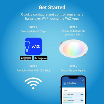 HALO 6” Smart Wi-Fi Slim Canless LED Downlight Powered by WiZ Pro, Dimmable - Image 8