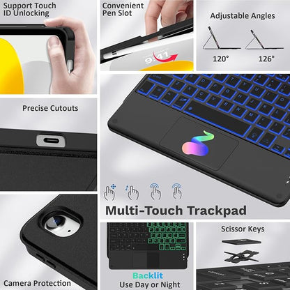 MoKo Touch Keyboard Case for iPad 11th Generation 11 inch 2025, iPad 10th - Image 3