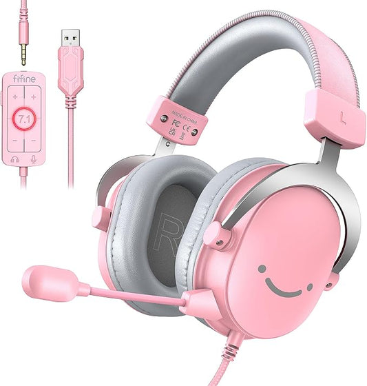FIFINE USB Gaming Headset, PC Over-Ear Wired Streaming Headset by FIFINE