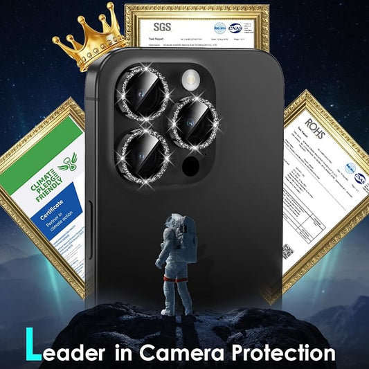 YWXTW Designed for iPhone 15 Pro/iPhone 15 Pro Max Camera Lens Protector Bling - Image 2