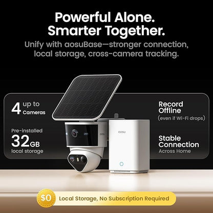 aosu T2 Pro Solar Security Cameras Wireless Outdoor, 2 Cam Kit, 3K Dual Cam No - Image 5