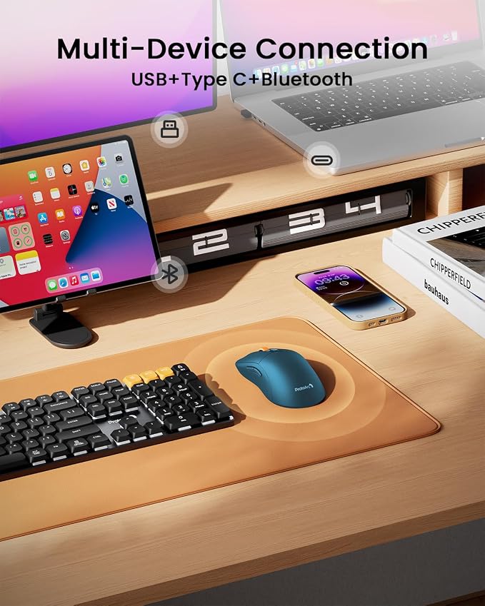 ProtoArc Bluetooth Wireless Mouse, USB C Mouse, EM15 Rechargeable Compact - Image 2