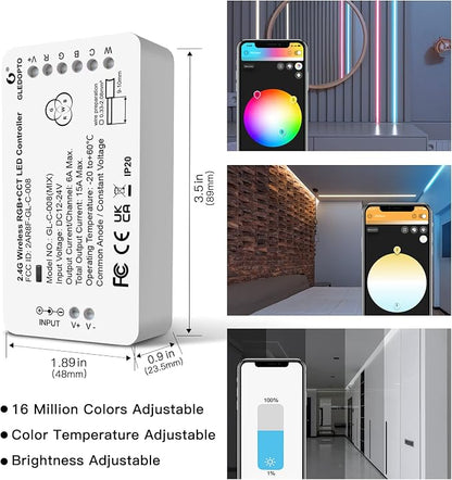 GLEDOPTO ZigBee 3.0 LED Strip Controller RGB+CCT Mix Dimmable Compatible - Image 5