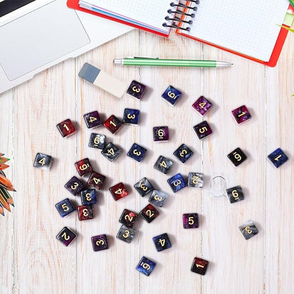 Poen 40 Pcs 16mm Dice Set Bulk, 6 Sided Standard Colored Dices - Image 4