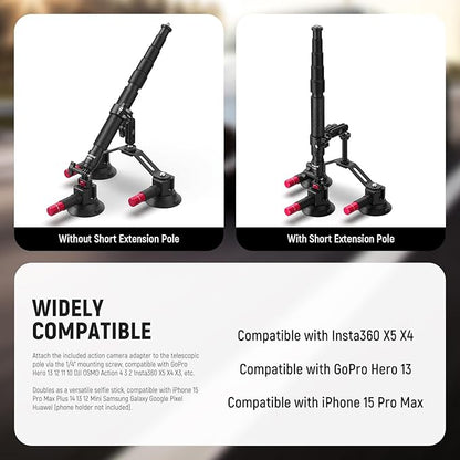 NEEWER Triple Suction Cup Car Mount Compatible - Image 2